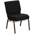 Flash Furniture 2214GV806B 21 x 4 Dot Patterned Church Chairs W/Cup Book Rack & Gold Vein Frame