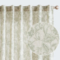 Lazzzy Linen Curtains Farmhouse Green Floral Print Curtains 84 Inches Long Back Tab Drapes For Living Room Bedroom Semi Sheer Pa