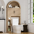 Spurgehom Over The Toilet Storage Cabinet, Bathroom Shelf Organizer Freestanding, Bathroom Arch Cabinet Over Toilet with Toilet 