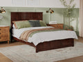 AFI, Madison Full Size Low Profile Platform Bed with Matching Footboard and Attachable USB Charger, Walnut