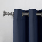 Sun Zero Barrow 2-Pack Energy Saving Grommet Curtain Panel Pair, 54'' X 54, Navy Blue