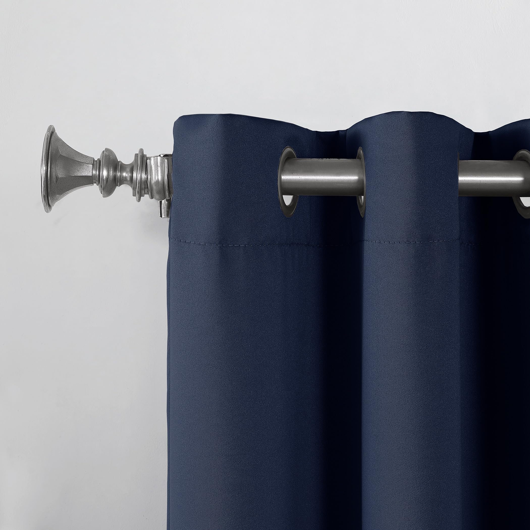 Sun Zero Barrow 2-Pack Energy Saving Grommet Curtain Panel Pair, 54'' X 54, Navy Blue