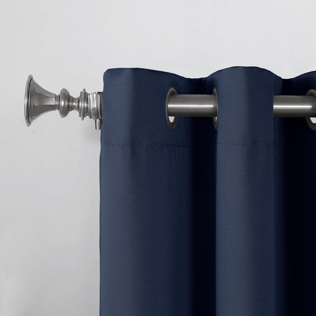 Sun Zero Barrow 2-Pack Energy Saving Grommet Curtain Panel Pair, 54'' X 84, Navy Blue