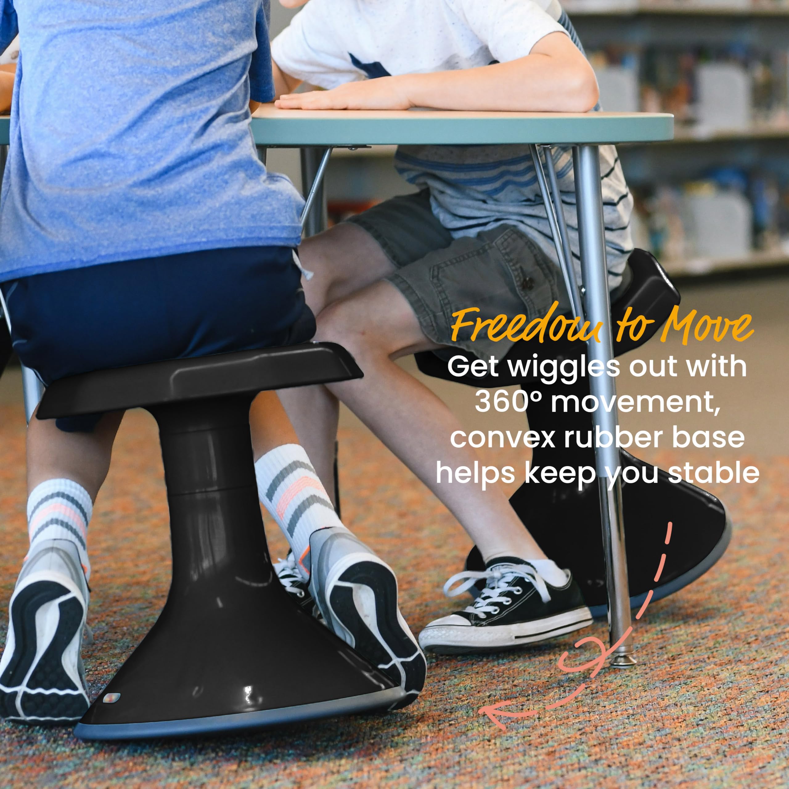 ECR4Kids Wobble Stool, 15 H, Flexible Seating, Powder Blue - Active Core Engagement for Kids Classroom & Home Use
