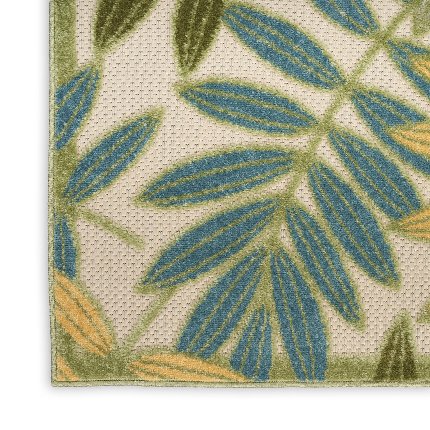 Nourison Aloha Indoor/Outdoor Green Multicolor 2'3' X 8' Area Rug, Easy Cleaning, Non Shedding, Bed Room, Living Room, Dining Room, Backyard, Patio, Deck (2X8)