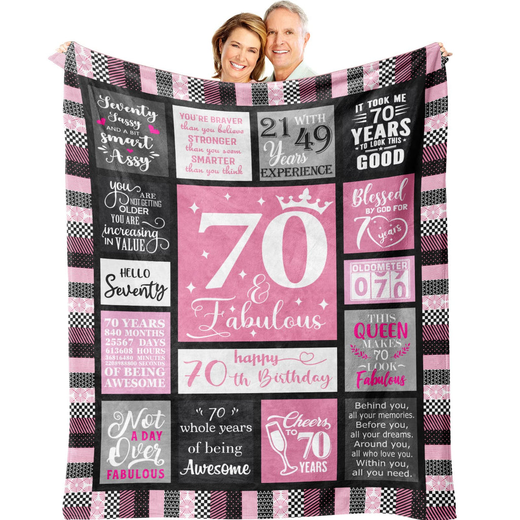 Atokker 70Th Birthday Gifts For Women Blanket,70Th Birthday Decorations For Women Men, 70Th Birthday Gifts, Best Gifts For 70 Ye
