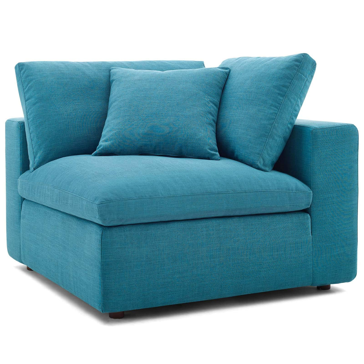 Modway Commix Down-Filled Overstuffed Upholstered Sectional Sofa Corner Chair In Teal