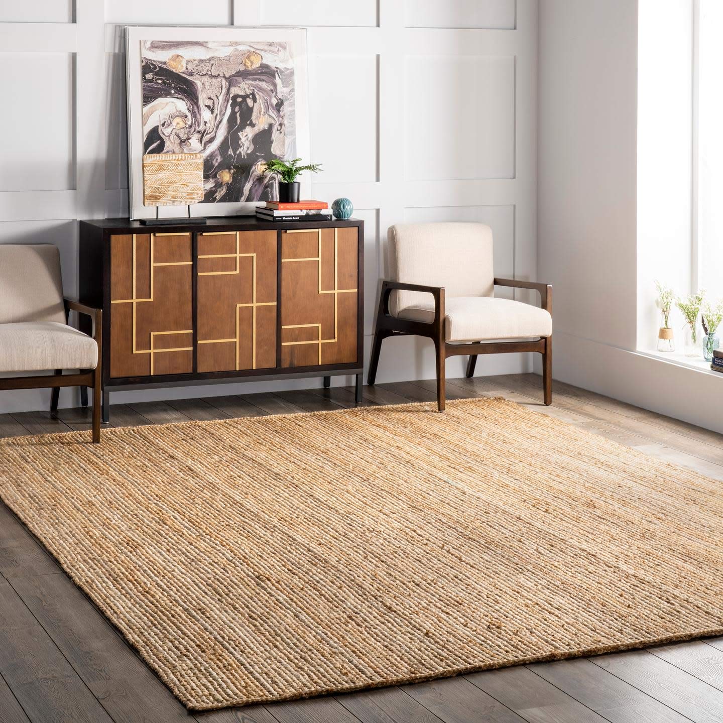nuLOOM Rigo Hand Woven Farmhouse Jute Runner Rug, 2 6 x 12, Natural