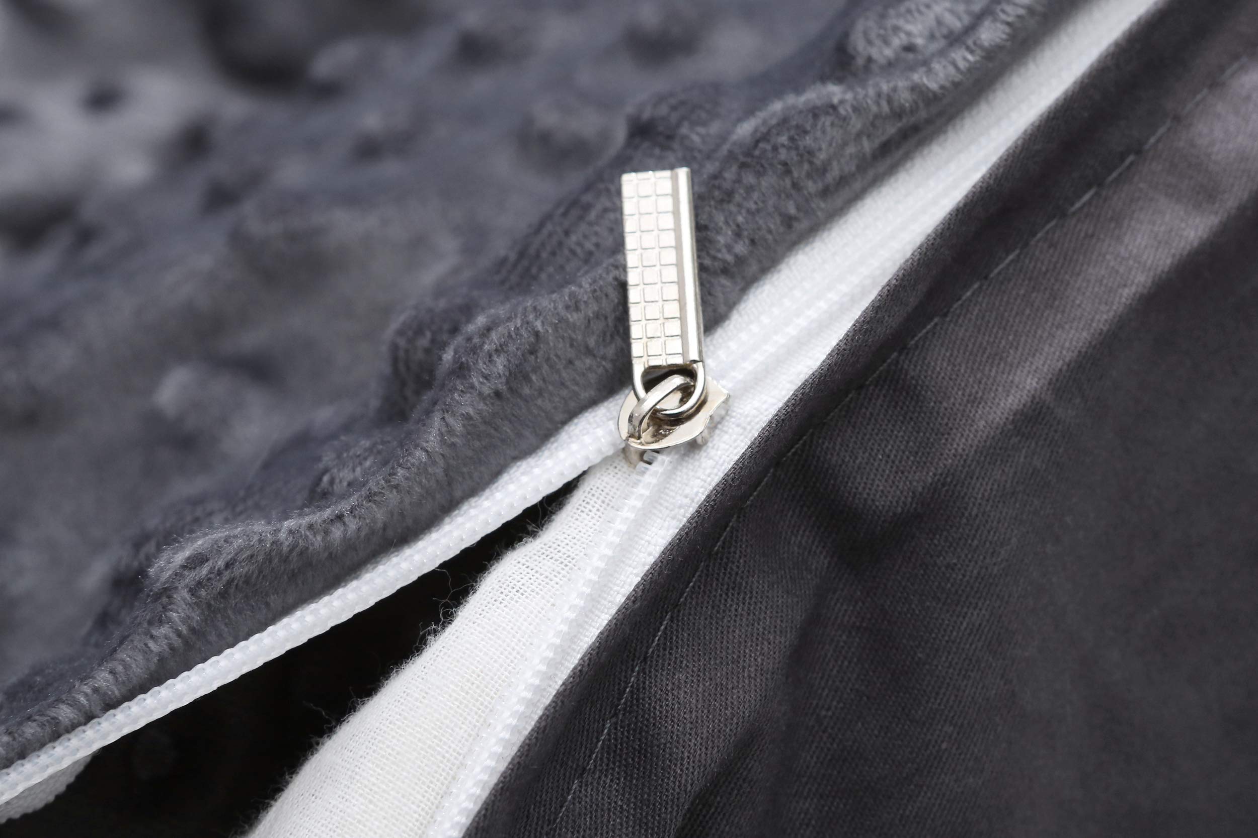 F.Y.Dreams Weighted Blanket Duvet Cover 60X80 Inches With 8 Ties,Zipper On Long Side/Cotton&Minky Dot, Dark Grey/Just Duvet Cove