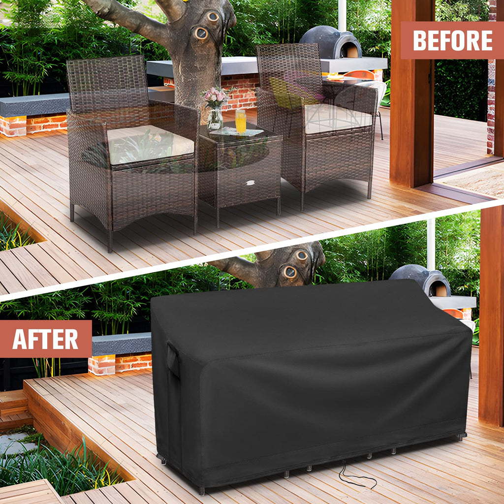 Kingling Patio Furniture Covers For 3 Piece Patio Chairs Set, Outdoor Furniture Cover Waterproof Wicker Chairs Cover - 75'L X32'W X31'H