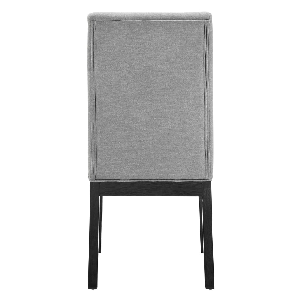 Steve Silver Yves Gray SilverShield Side Gold Accent-Rubbed Charcoal Finish Perforamnce Chiars, Set of 2 Chairs, Modern, Contemporary Styling, Performance Fabric, Dining Room, 20 x 25.5 x 40, Grey