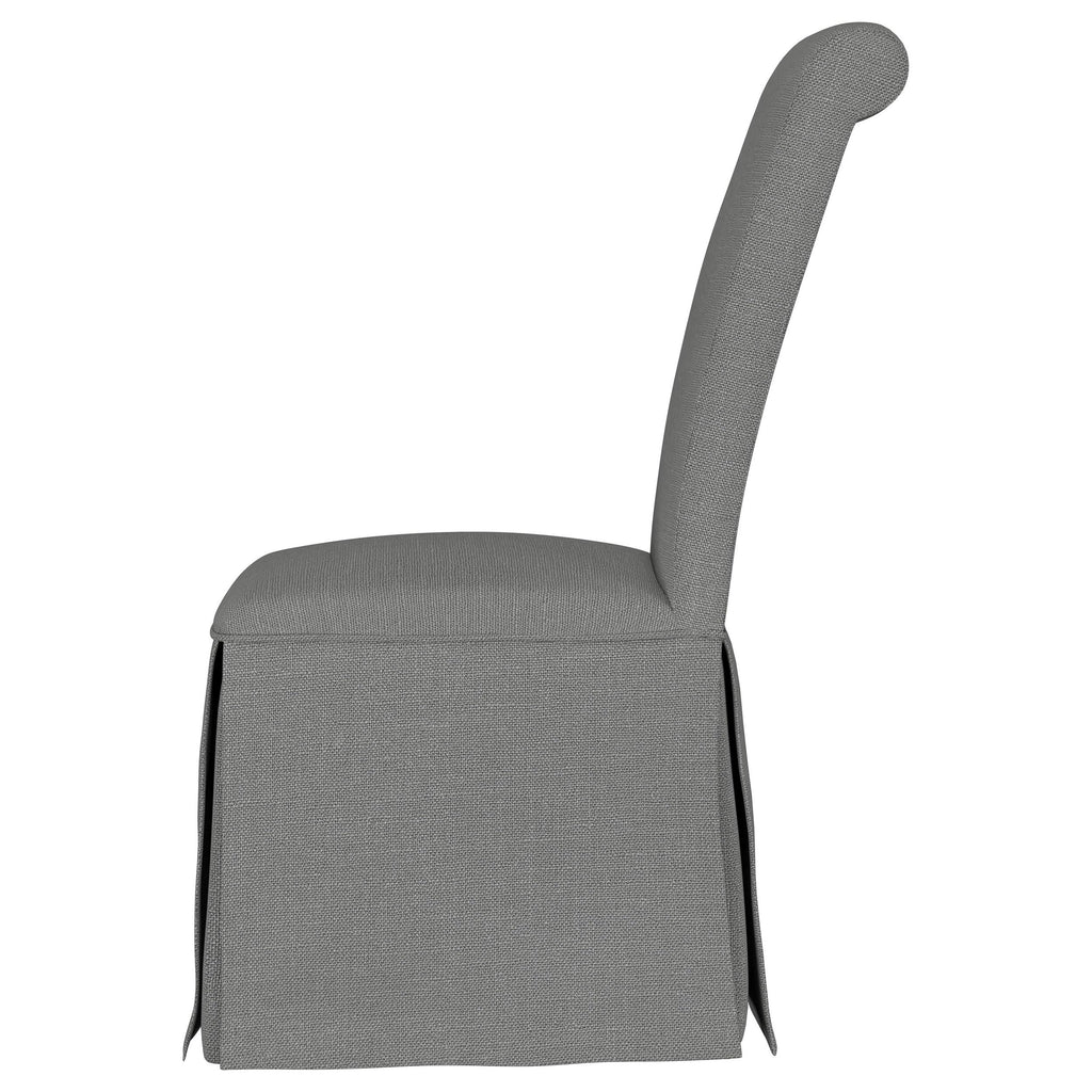 Coaster Home Furnishings Shawna Upholstered Skirted Parson Dining Side Chair Grey (Set of 2)