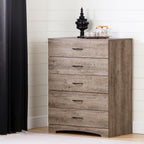 South Shore Step One 5-Drawer Chest Dresser, Weathered Oak