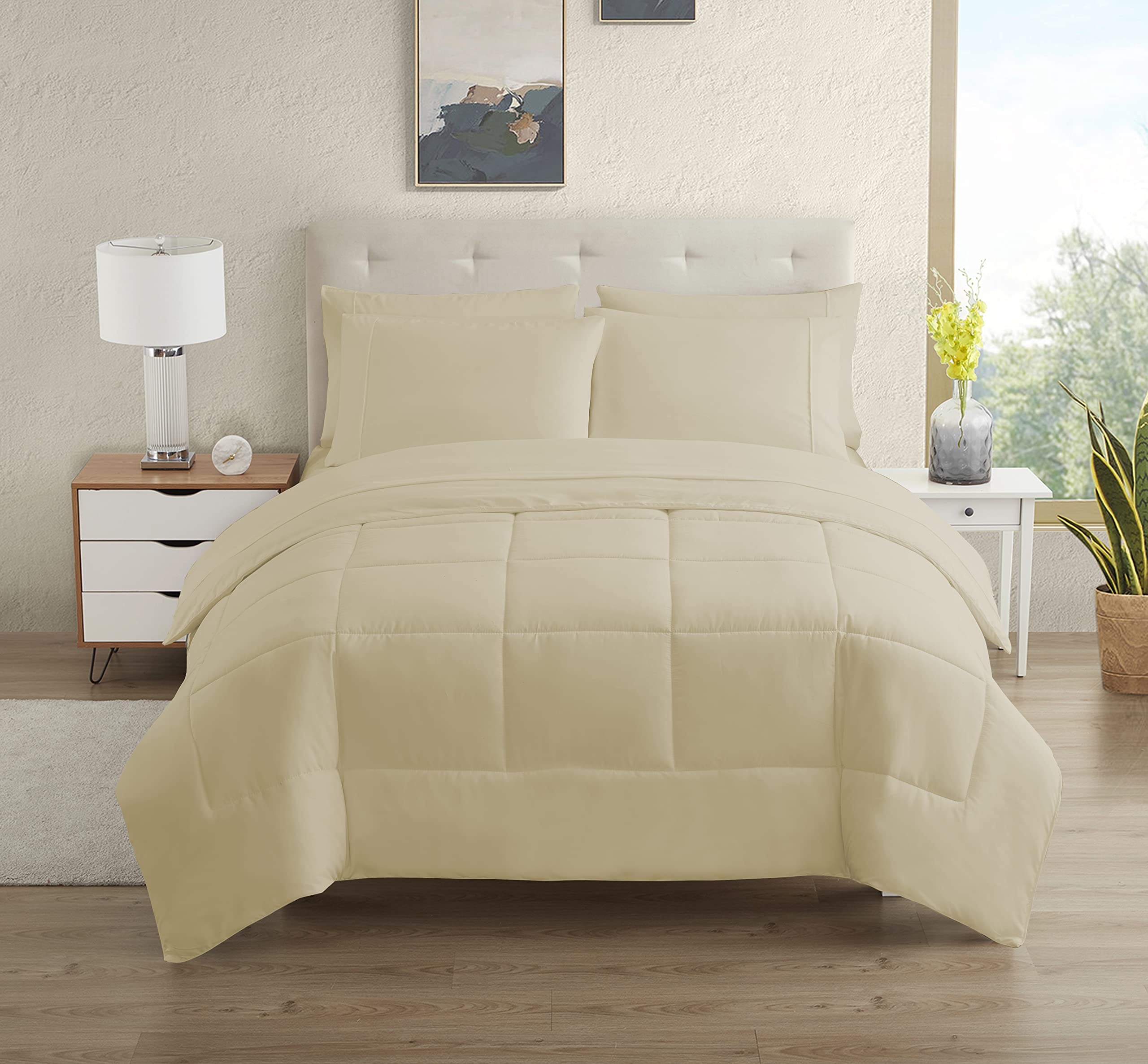 Dorm Room Essentials College Bedding Comforter Set 5 Piece Twin Size Bed In A Bag For College Students Boys And Girls, Twin, Cre