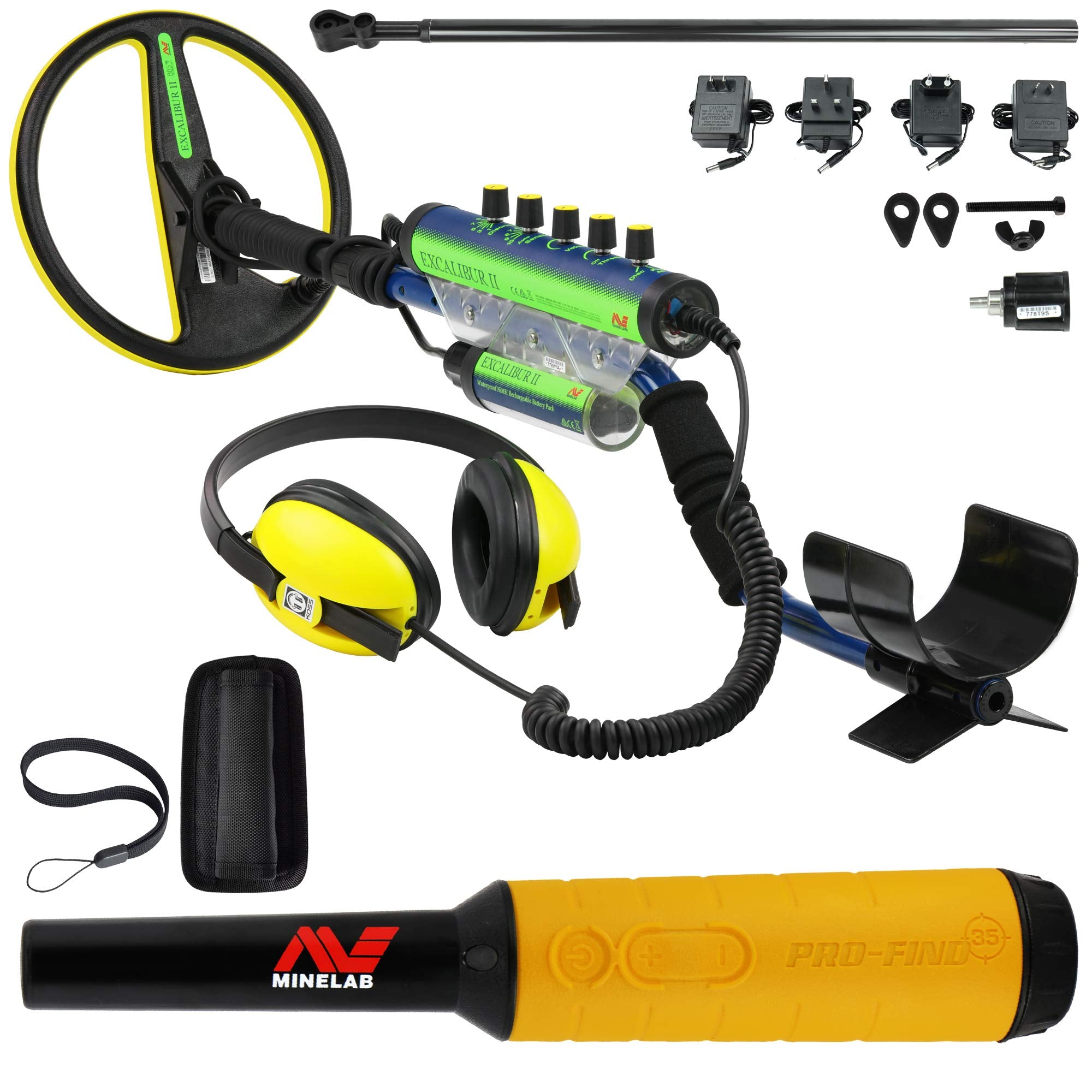 Minelab Excalibur Ii 1000 Waterproof Detector Bundle With Pro Find 35