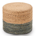 Wimarsbon Pouf Ottomans, Natural Seagrass Foot Stool, Hand Weaving Round Footrest, Poof Pouffe Accent Chair With Wood Frame For Living Room, Bedroom (68Le)