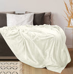 Utopia Bedding Fleece Blanket King Size Ivory 300Gsm Luxury Fuzzy Soft Anti-Static Microfiber Bed Blanket (90X102 Inches)