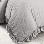 Lush Decor Reyna Ruffle Comforter Set - 3 Piece Cozy Ruffled Bedding Set - Timeless Elegance And Comfort For Bedroom - King, Lig