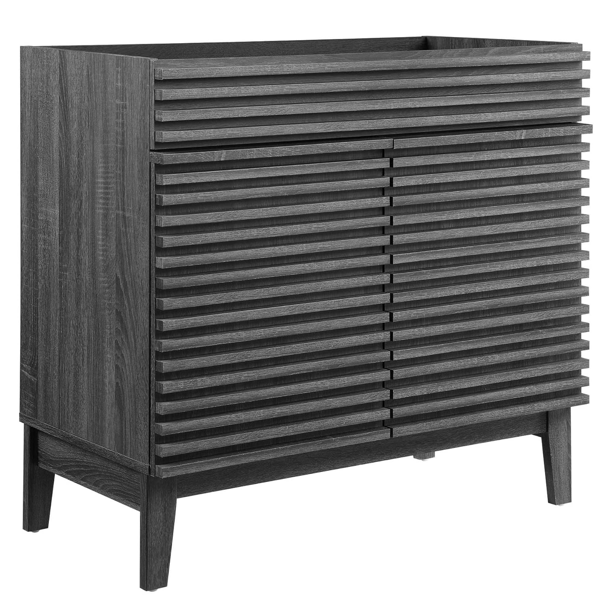 Ergode 36'' Mid-Century Vanity Cabinet - Durable Frame, Sleek Finish, Adjustable Shelf, Modern Design
