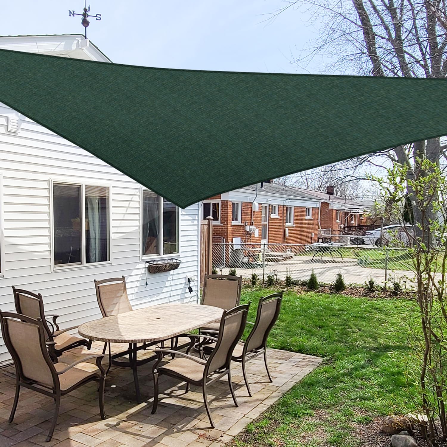 Windscreen4Less 3 ' X 3 ' X 3 ' Sun Shade Sail Triangle Outdoor Canopy Cover Uv Block For Backyard Porch Pergola Deck Garden Pat