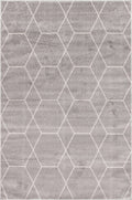 Unique Loom Trellis Frieze Collection Area Rug - Geometric (6 1 x 9, Light Gray/ Ivory)