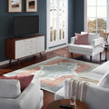 Modway Citlali Distressed Colorful Southwestern Aztec 8X10 Area Rug In Multicolored