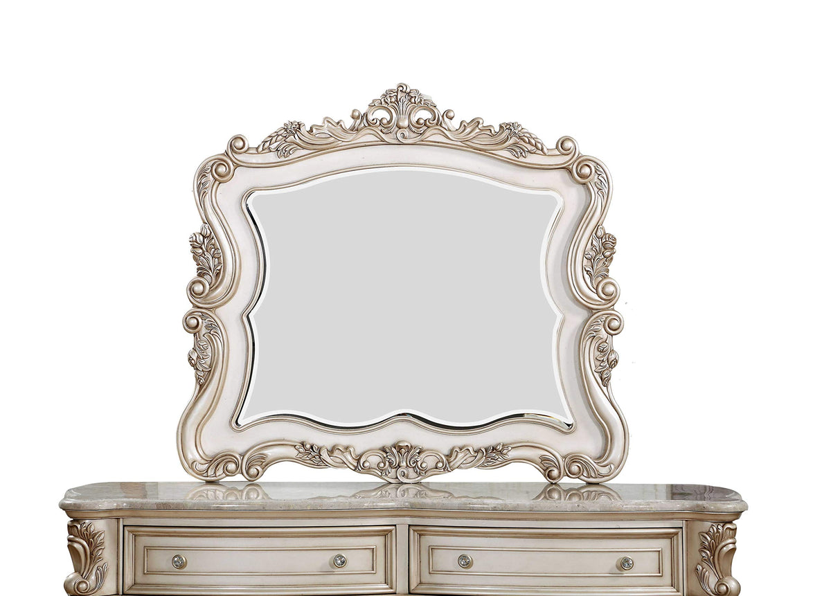 HomeRoots Decor 2-inch X 50-inch X 44-inch Antique White Wood Mirror