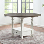 Steve Silver Joanna Two-Tone Ivory and Dark Oak 9-Piece Counter Height Set
