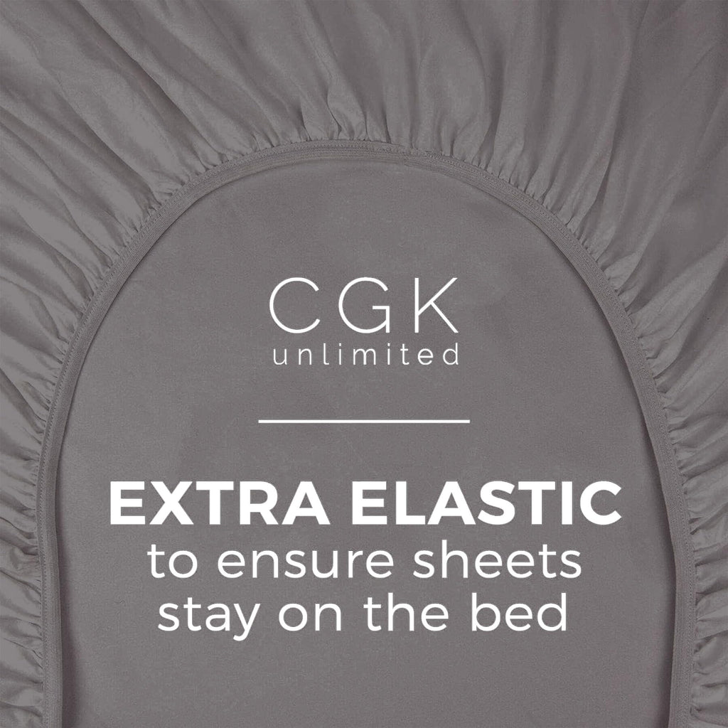 Twin Xl Size Fitted Bed Sheet - Hotel Luxury Single Fitted Sheet Only - Fits Mattress Up To 16' - Soft, Wrinkle Free, Breathable Sheet For Women, Men, Kids & Teens - Dark Grey Single Fitted Sheet