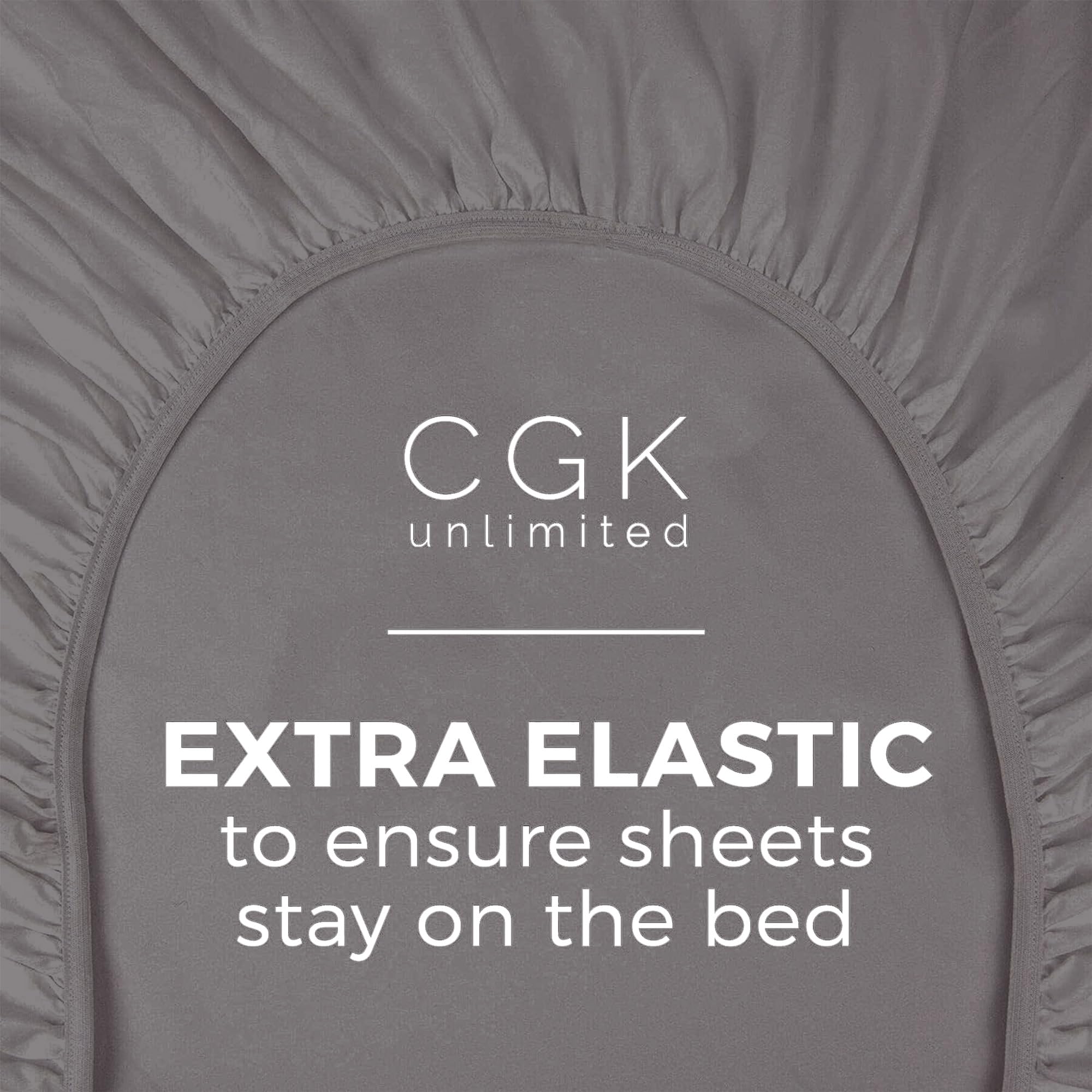 King Fitted Bed Sheet - Hotel Luxury & Cooling Single Fitted Sheet Only - Easily Fits Mattress Up To 16 Inches Perfectly - Soft, Wrinkle Free, Breathable & Comfy Dark Grey Single Fitted Bed Sheet