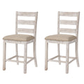 Signature Design by Ashley Skempton 24 Counter Height Upholstered Barstool, Set of 2, Antique White