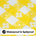 Spotjoy Rectangle Picnic Table Cloth, Waterproof Elastic Fitted Outdoor Table Covers For 8 Foot Tables, Flannel Backed Plastic T