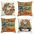 Avoin Colorlife Fall Pumpkin Truck Sunflowers Home Sweet Home Throw Pillow Covers, 20 X 20 Inch Autumn Thankful Grateful Blessed