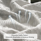 Phf Cooling Waffle Blanket Twin Size, Lightweight 60% Rayon Derived Bamboo & 40% Cotton Breathable Blanket For Hot Sleepers, Soft And Luxury For Bed Couch And Sofa, 66'X90', Grey