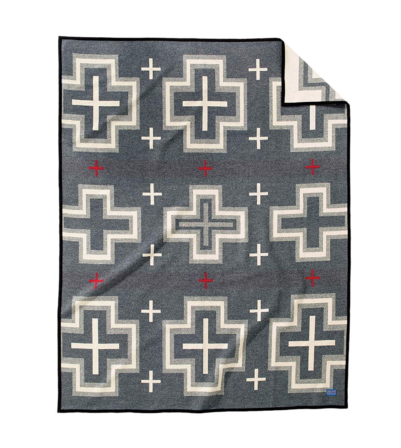 Pendleton San Miguel Warn Wool Patterned Throw Blanket, Grey, Twin Size
