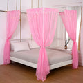Akiky Bed Canopy Panels With Light, 4 Corner Post Bed Curtain Canopy For Girls Boys Adults,Home Decoration Set Of 8 Panels (King