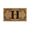 Evergreen Monogram Coir Doormat | Letter H | Front Door Mat For Outdoor Indoor Entrance | 28X16 Inches | Non-Slip Backing Doorwa