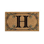 Evergreen Monogram Coir Doormat | Letter H | Front Door Mat For Outdoor Indoor Entrance | 28X16 Inches | Non-Slip Backing Doorwa