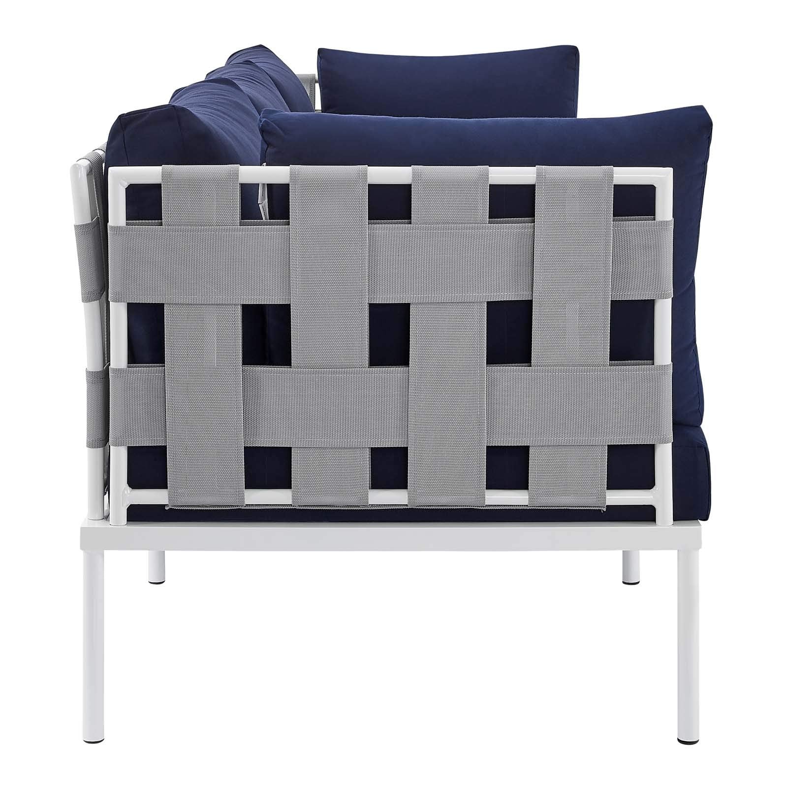 Modway EEI-4968-GRY-NAV Harmony Outdoor Patio Aluminum Sofa, Gray Navy