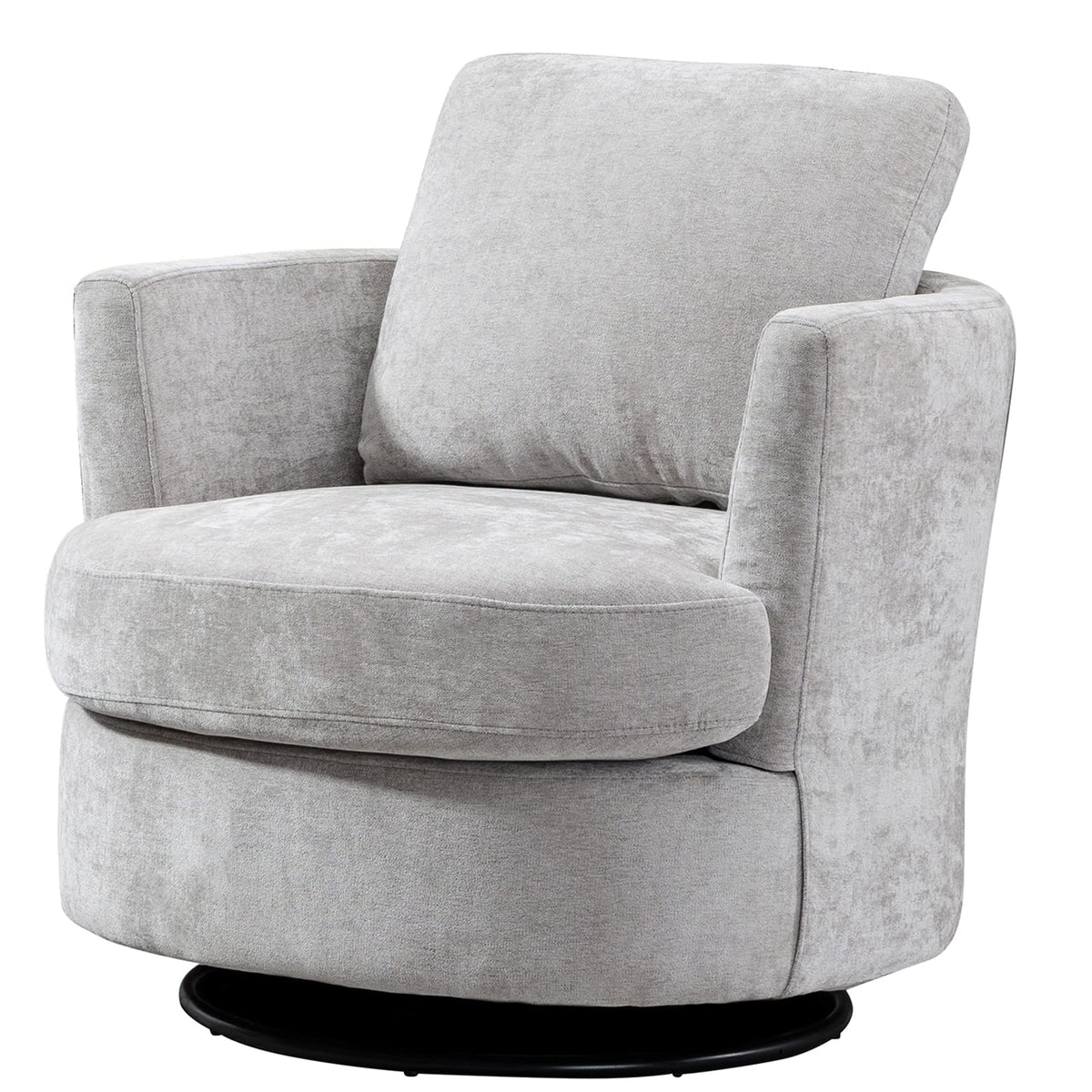 Oduwa Swivel Barrel Chair,31.9' W Modern Round Accent Arm Chairs Upholstered Comfy 360 Degree Swivel Single Circle Club Sofa Ch