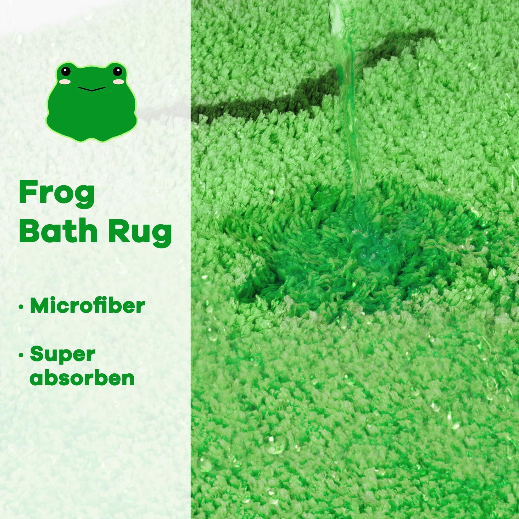 Nigoways Bathroom Rugs Mat,Frog Bath Rugs,Water Absorbent Non Slip Cute Bath Mat, Machine Wash Bathroom Mat,Bathroom Rug For Bat