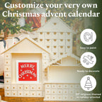 Train Wood Advent Calendar 8 X 22 Inch, Pack Of 2 Unfinished Christmas Advent Calendar With 24 Empty Drawers For Crafts, By Wood