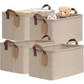 CHICVITA 4 Pack Large Fabric Storage Baskets for Shelves, 30L Brown