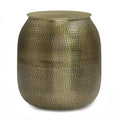 Simplihome Griffen Contemporary 19 Inch Wide Metal Storage Accent Side Table In Antique Gold, Fully Assembled For The Living Roo