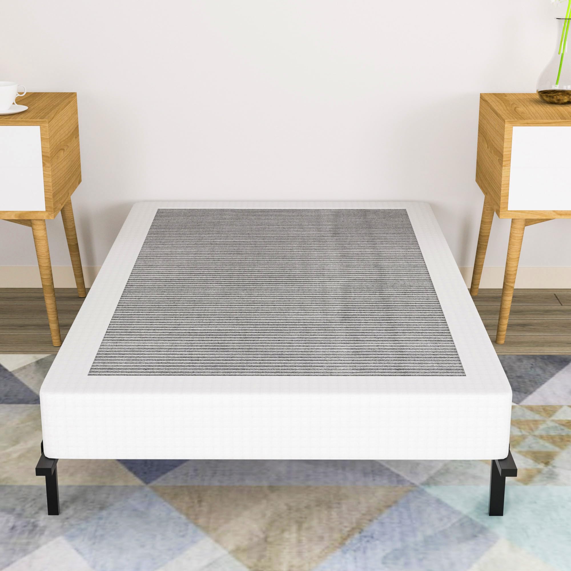 Vaciwe Box Springs Twin 8 Inch, 1500Lbs Heavy Duty Metal Frame Mattress Foundation, Non-Slip/No Noise/Easy Assembly/Easy Clean C