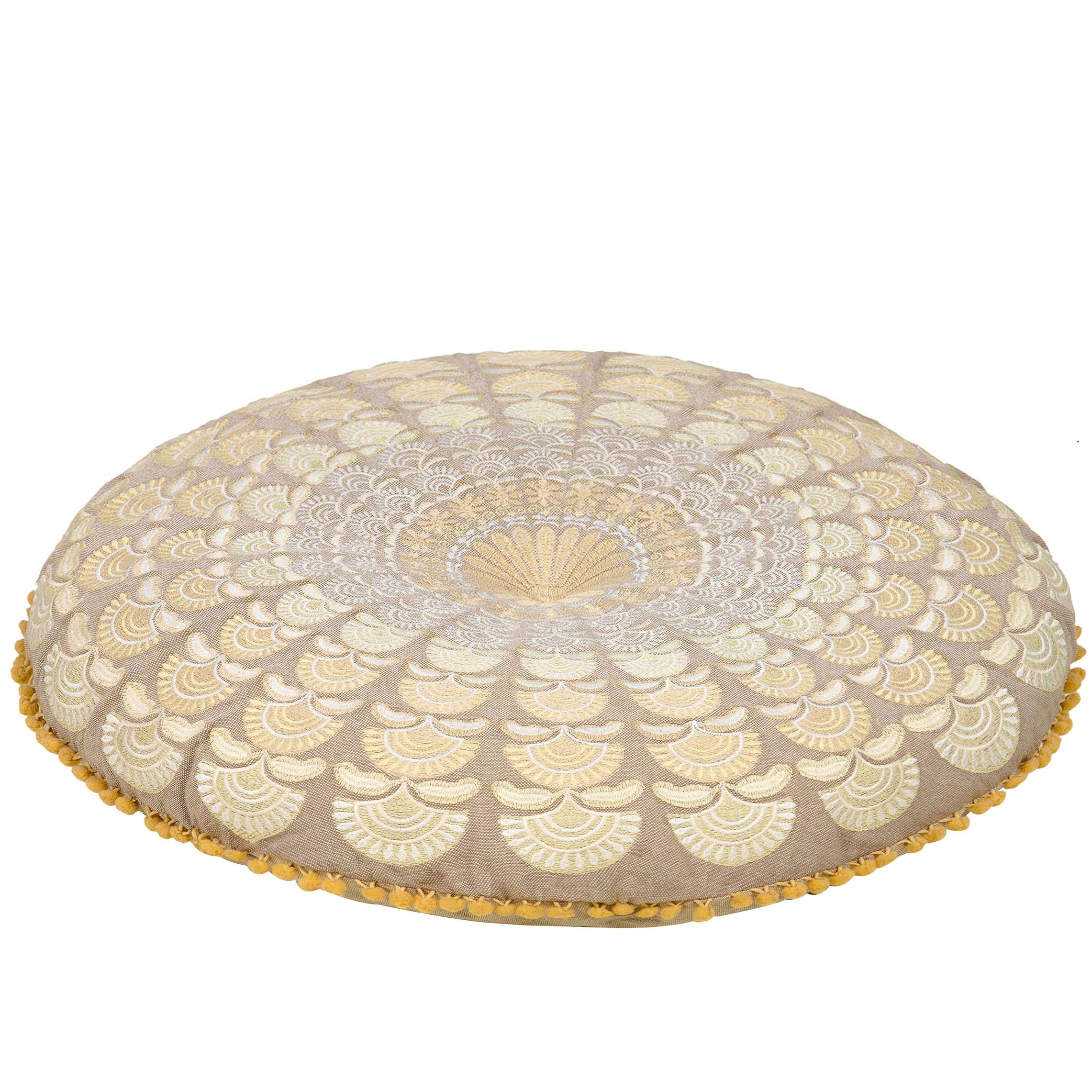 Mandala Life Art Bohemian Floor Cushion Cover -Luxury, Artisan Room D  Cor Pouf Case For Meditation, Yoga, And Boho Chic Seating