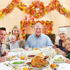 6 Pack Fall Decor For Home Fall Leaves Garland Thanksgiving Decorations Indoor Outdoor 5.8Ft/Piece Artificial Maple Leaf Garland