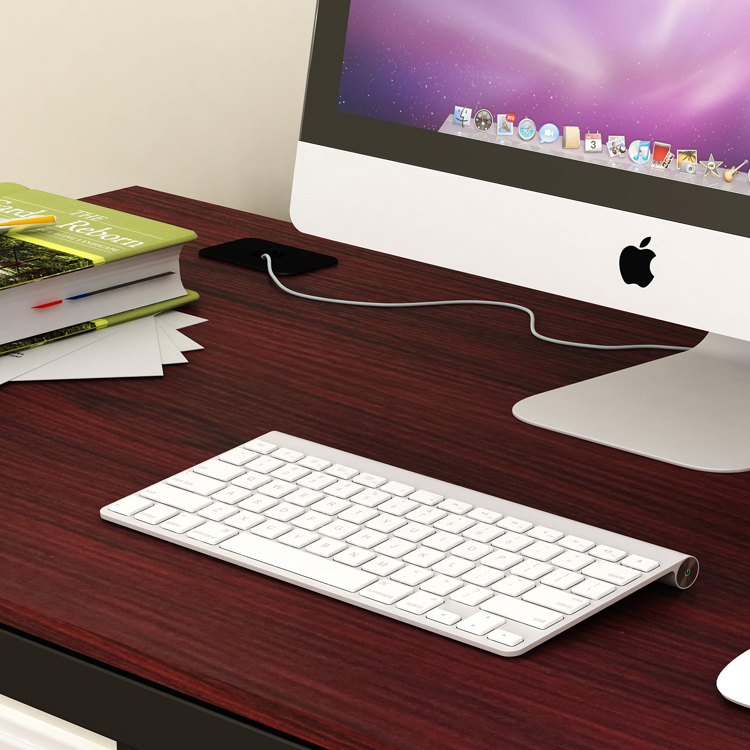 Shw Home Office 55-Inch Large Computer Desk, 24' Deep, Black/Cherry