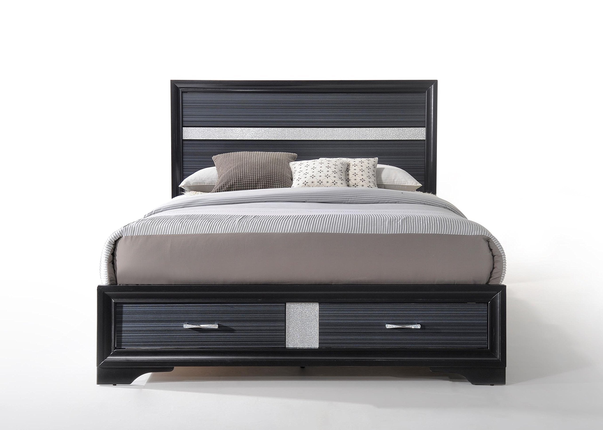 Acme Naima Queen Bed with Storage in Black