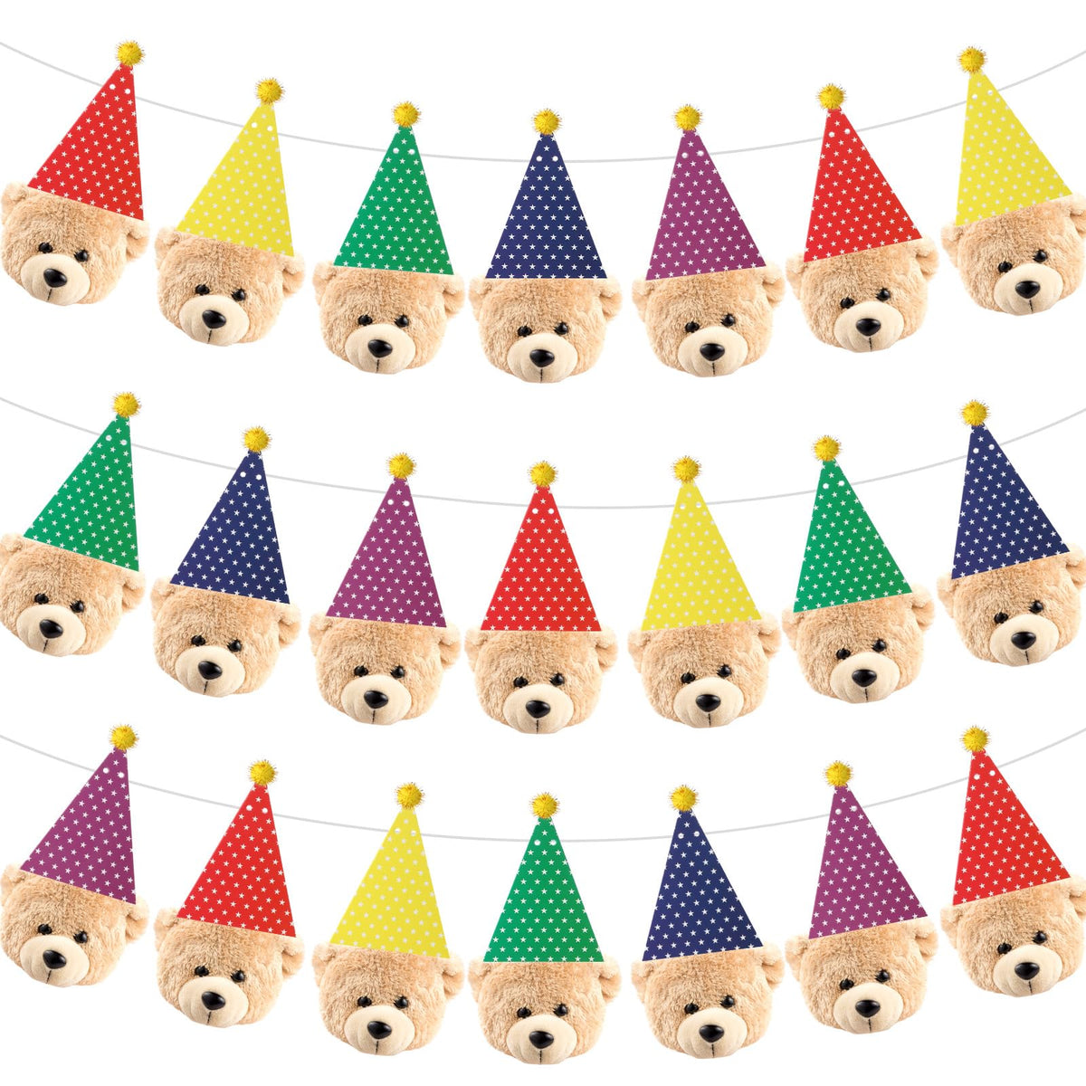 Tegeme 3 Pcs Custom Birthday Hats Face Banner Personalized DIY Picture Photo Face Cut out Decor Custom Party Banner Colorful Par